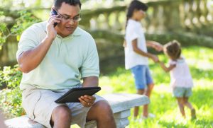 man on phone outside